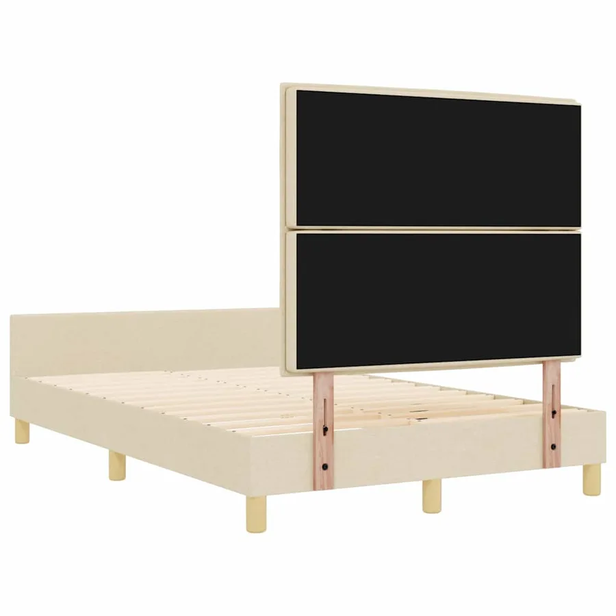 Cadre de lit avec tête de lit Crème 140 x 200 cm tissu - 9