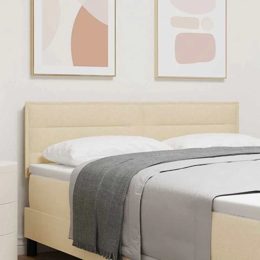 Tête de lit LED avec bandes LED Crème 144 cm tissu