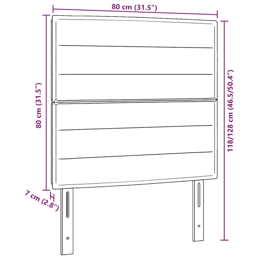 Tête de lit Gris clair 80 cm tissu - 9