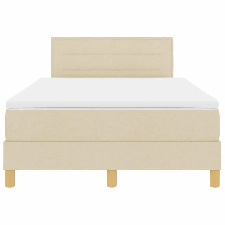 Lit à ressorts avec coussin Crème 120 x 200 cm tissu - 7