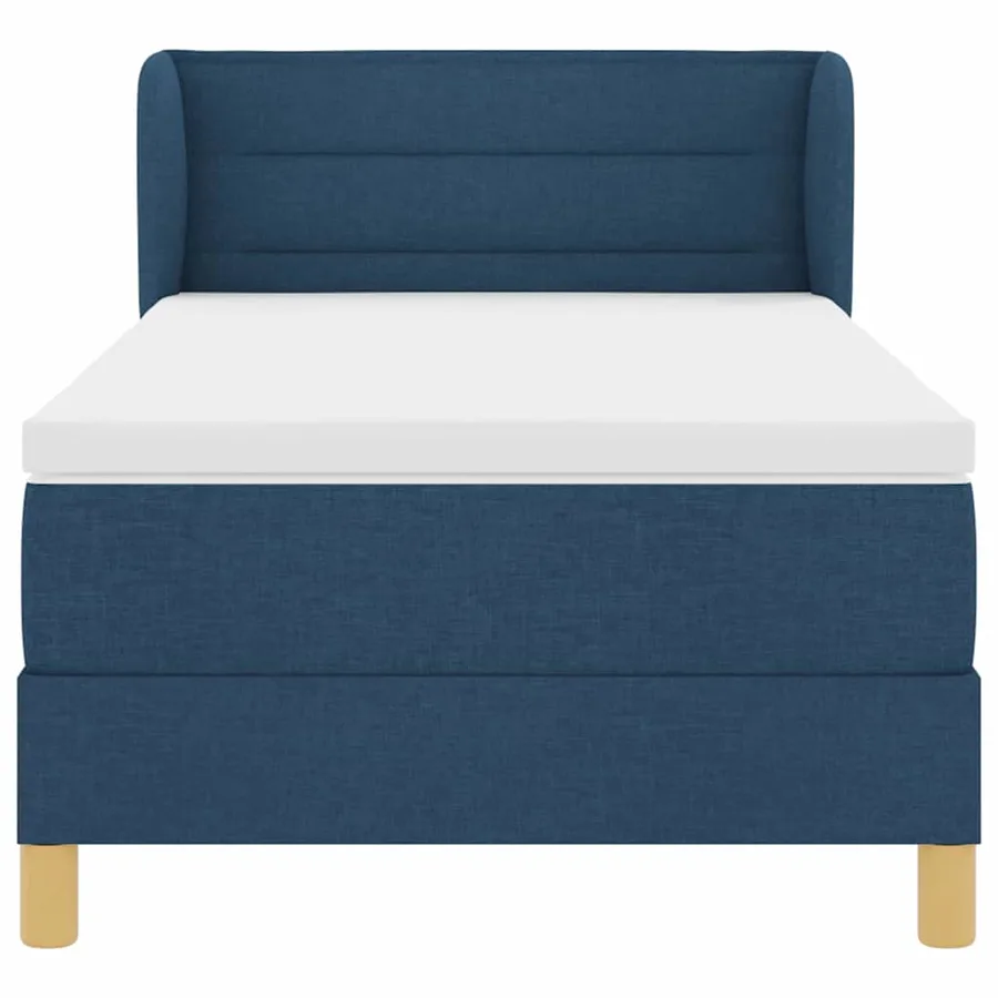 Lit à ressorts avec matelas Bleu 90 x 190 cm tissu - 7