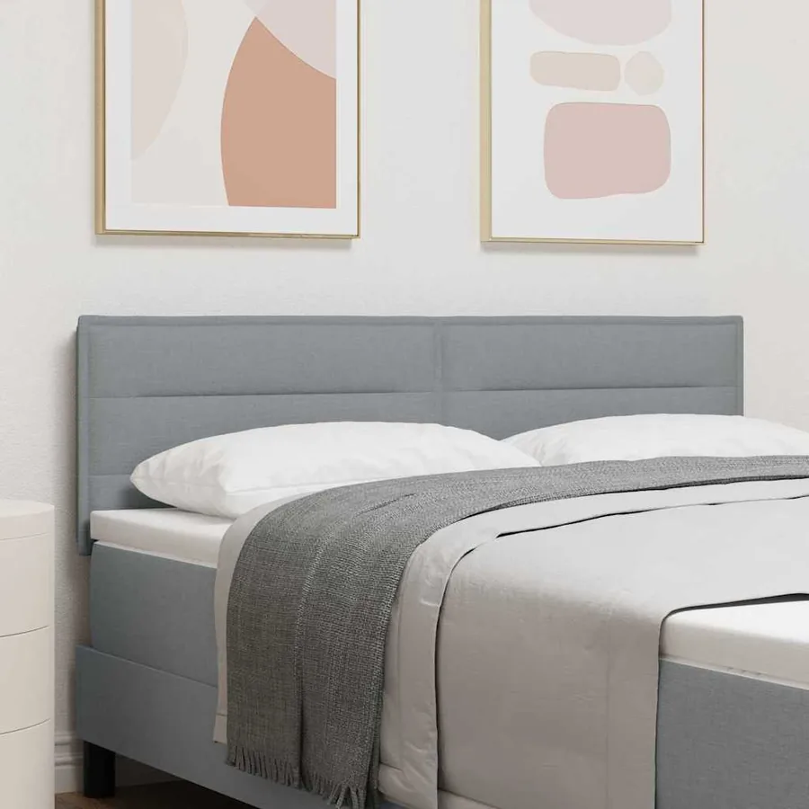 Tête de lit LED avec bandes LED Gris clair 160 cm tissu