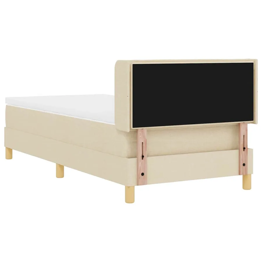 Lit à ressorts avec matelas Crème 200 x 100 cm tissu - 9