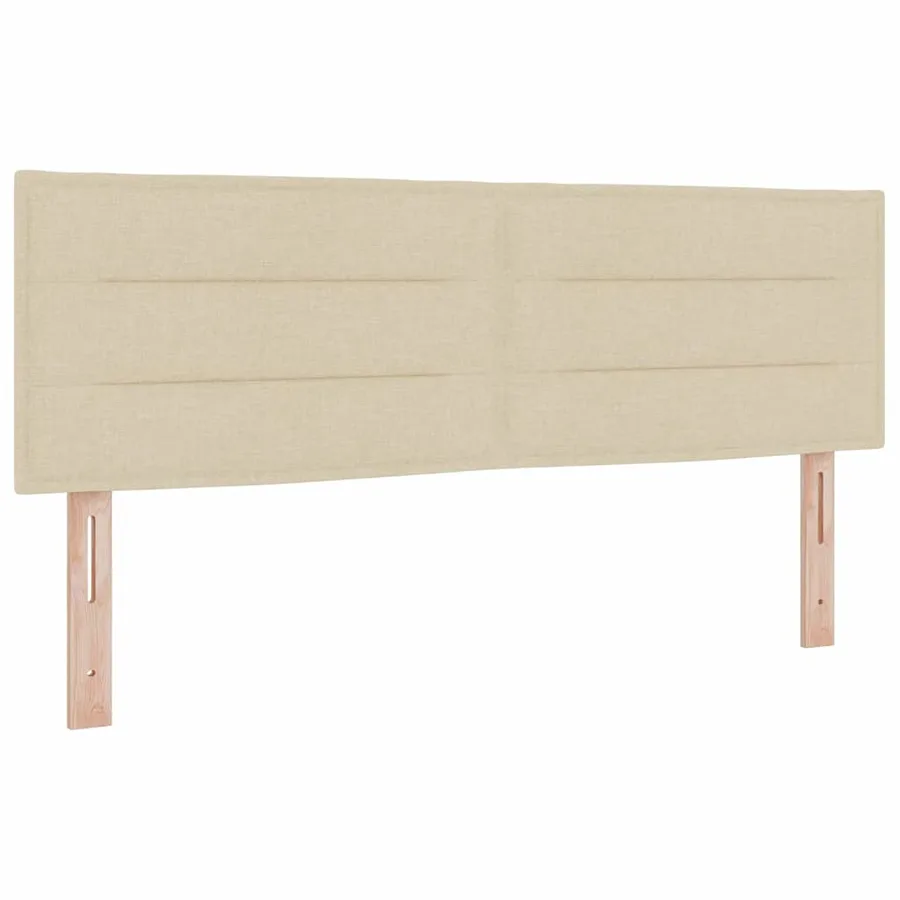 Lit à ressorts avec matelas Crème 200 x 140 cm tissu - 4