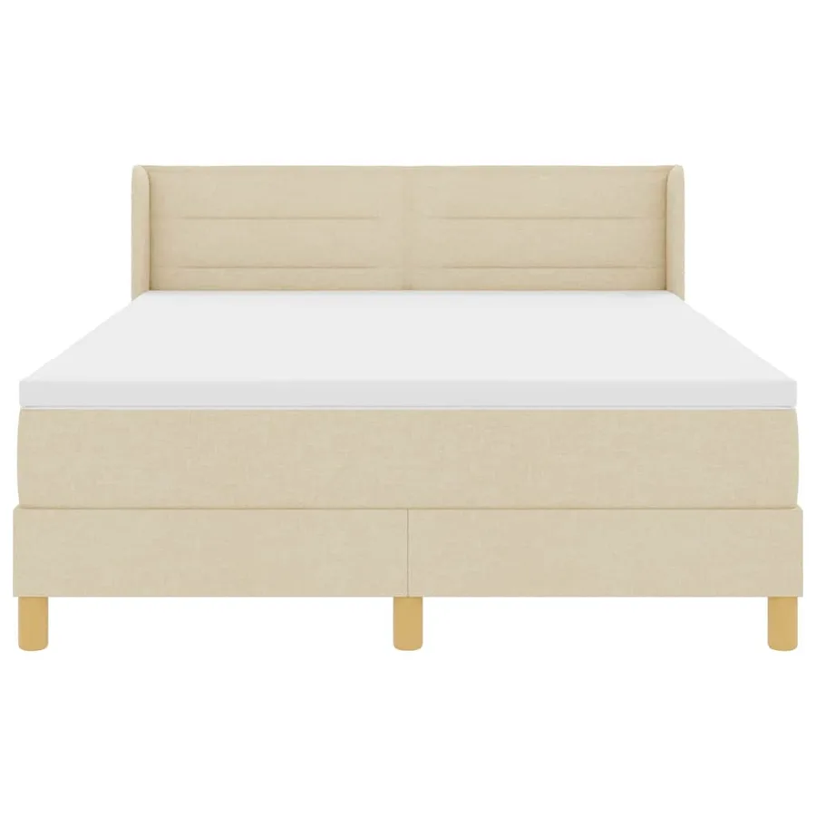Lit à ressorts avec matelas Crème 200 x 140 cm tissu - 7
