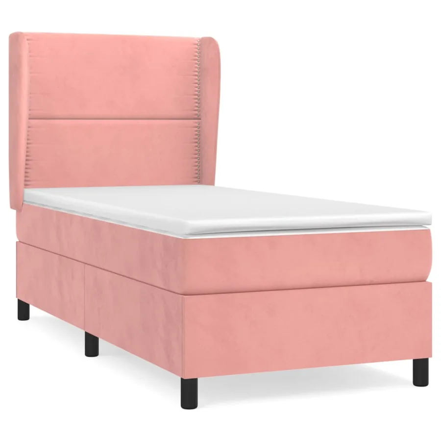 Sommier à lattes de lit avec matelas Rose 100x200 cm Velours - 2