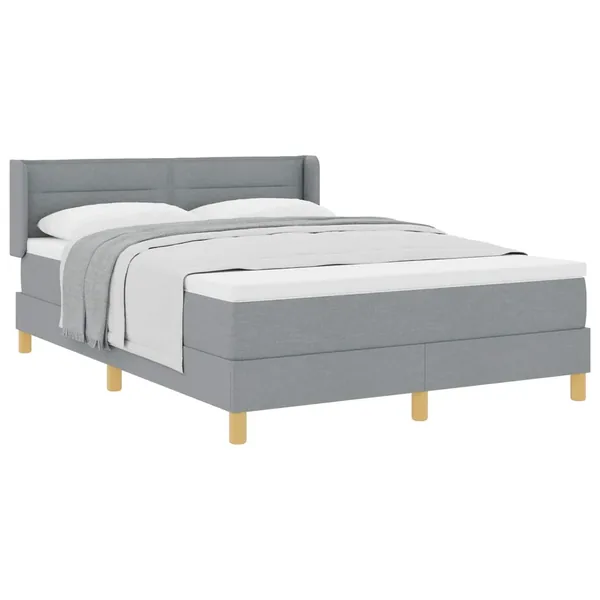 Lit à ressorts avec matelas Gris clair 200 x 160 cm tissu
