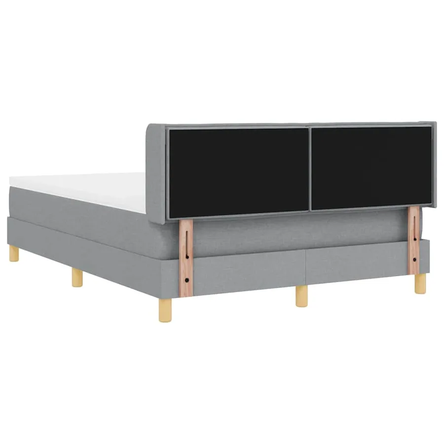 Lit à ressorts avec matelas Gris clair 200 x 160 cm tissu - 3