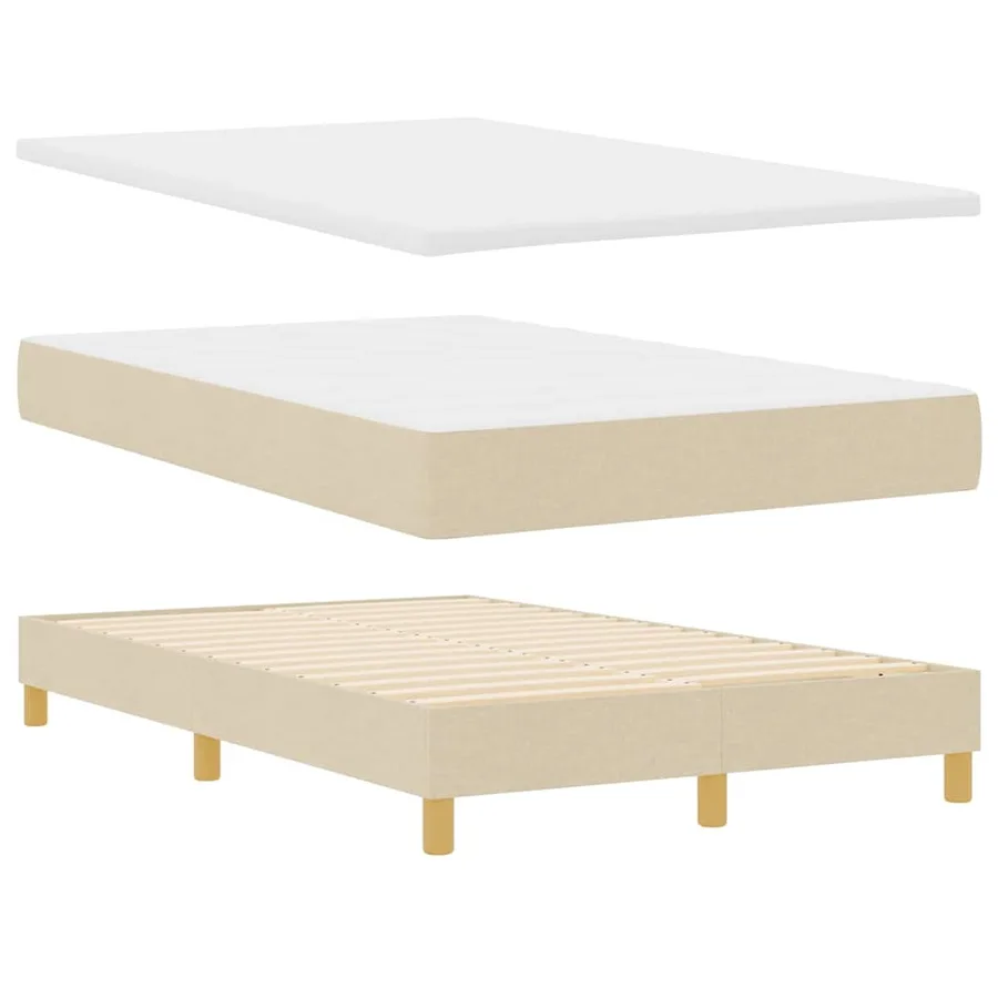 Lit à ressort LED avec bandes LED Crème 120 x 190 cm tissu - 6