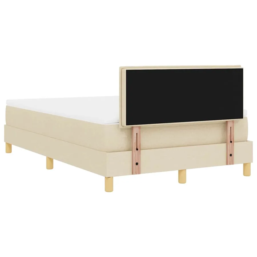 Lit à ressort LED avec bandes LED Crème 120 x 190 cm tissu - 8