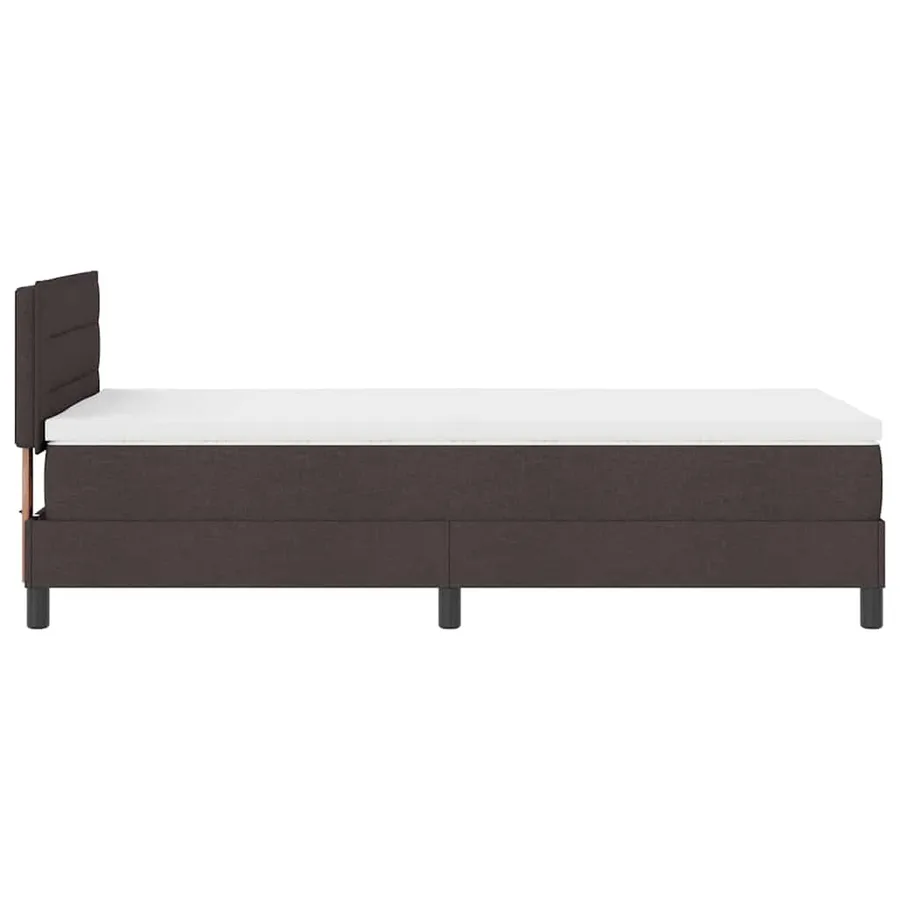 Lit à ressorts avec matelas Marron foncé 90 x 190 cm tissu - 9