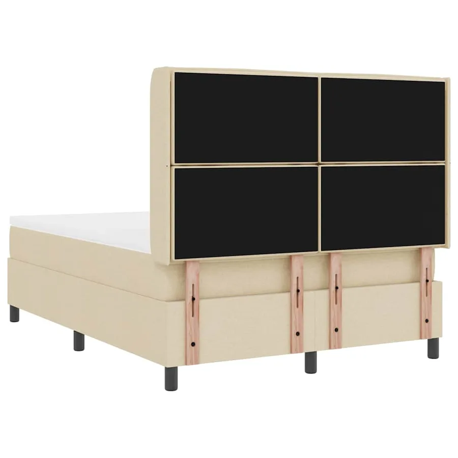 Lit à ressort LED avec matelas Crème 140 x 200 cm tissu - 10