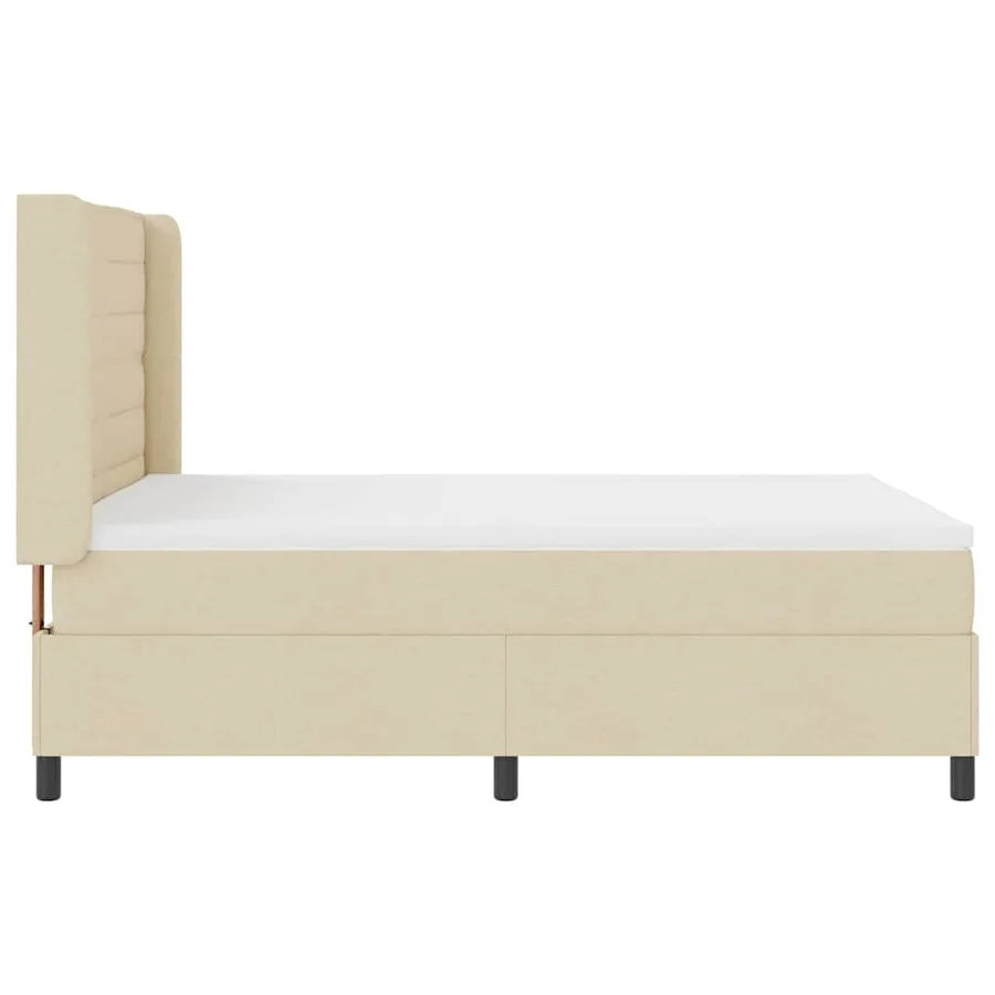 Lit à ressort LED avec matelas Crème 140 x 200 cm tissu - 9