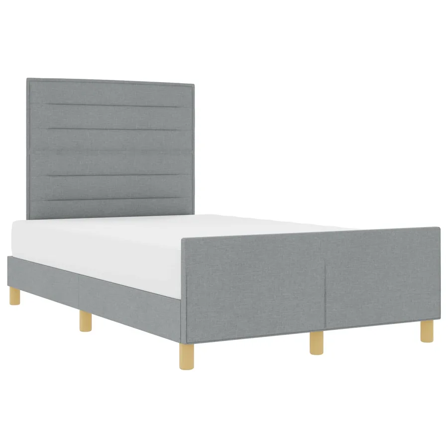 Cadre de lit avec tête de lit Gris clair 160 x 200 cm tissu - 2