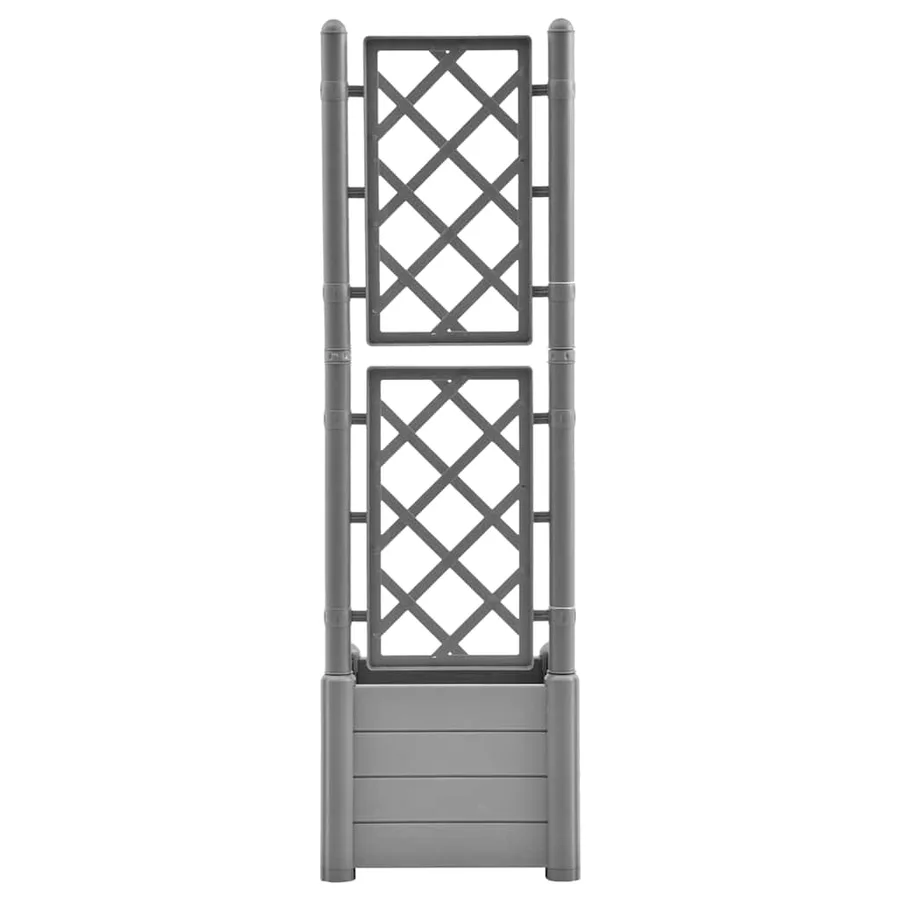 Jardinière avec treillis 43x43x142 cm PP Gris pierre - 4