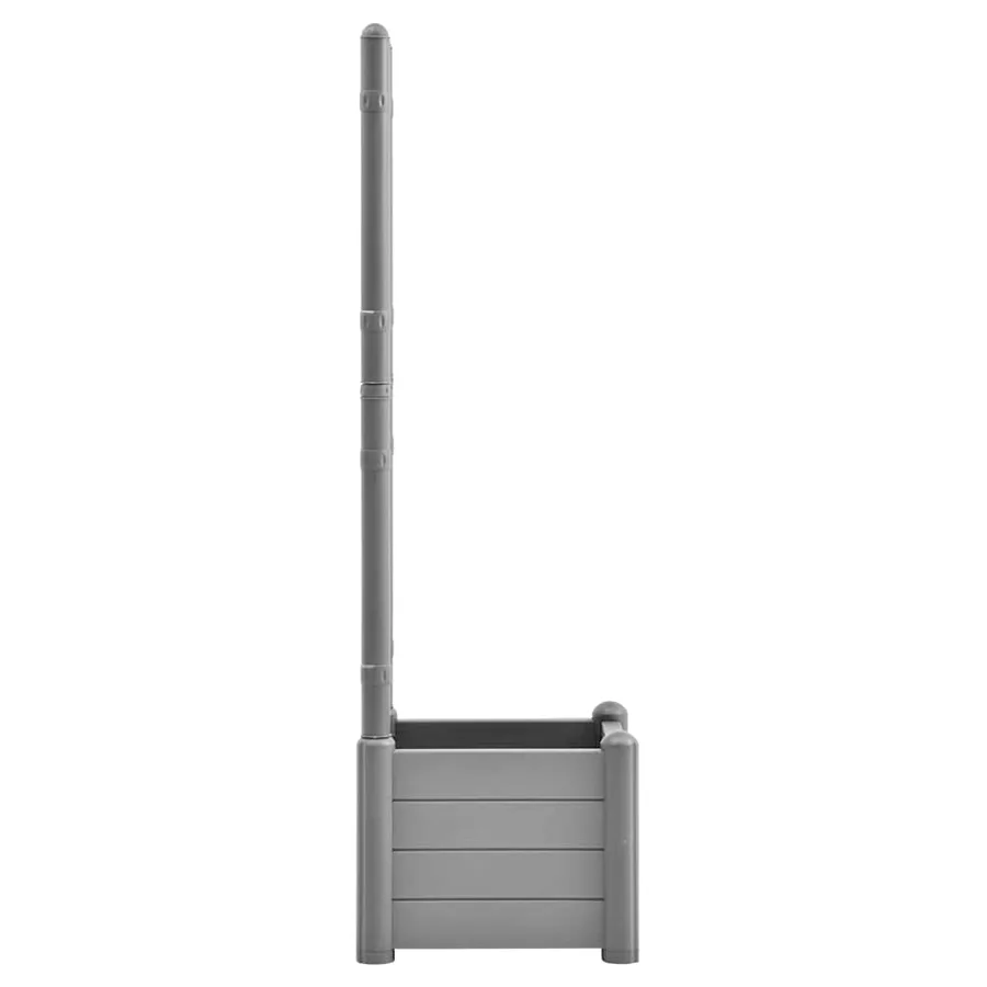 Jardinière avec treillis 43x43x142 cm PP Gris pierre - 5