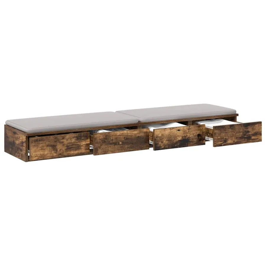 Tiroirs de lit avec tiroir Chêne fumé 150 x 36,5 x 16,5 cm - 3