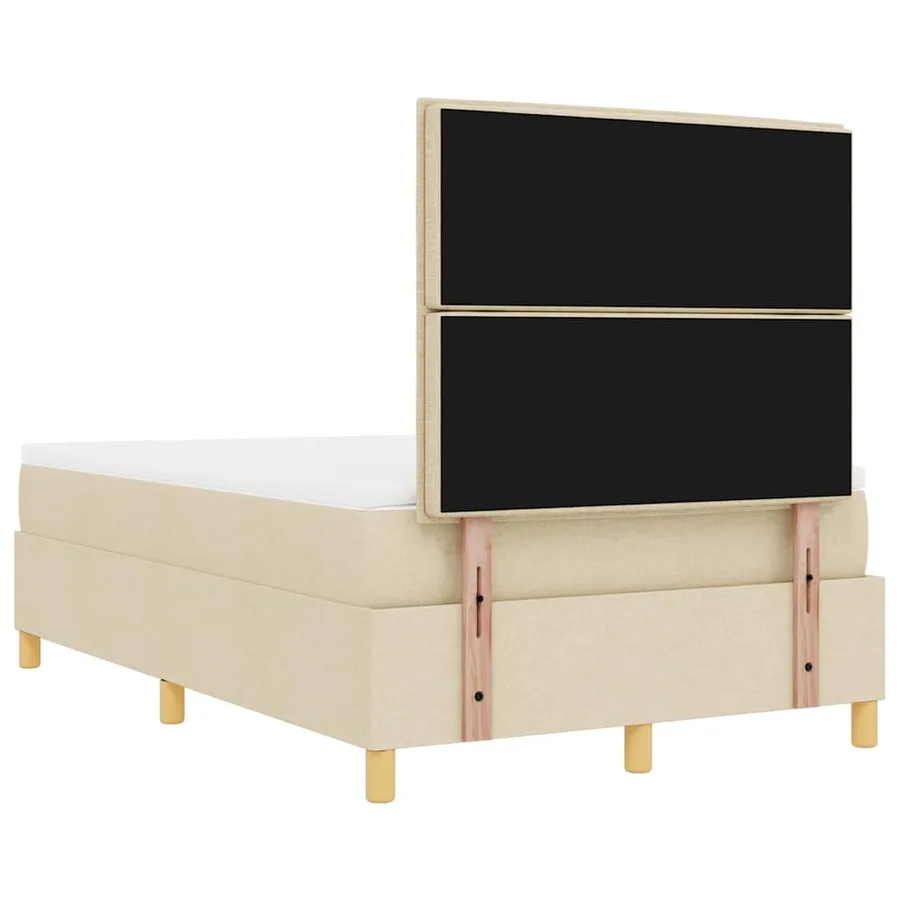 Lit à ressorts avec tête de lit Crème 200 x 120 cm tissu - 10
