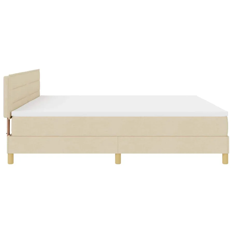 Lit à ressort LED avec bandes LED Crème 200 x 200 cm tissu - 9