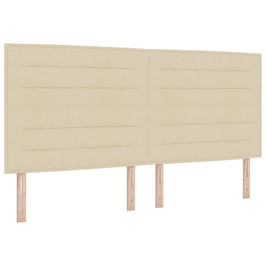 Lit à ressort LED avec matelas Crème 200 x 200 cm tissu - 2