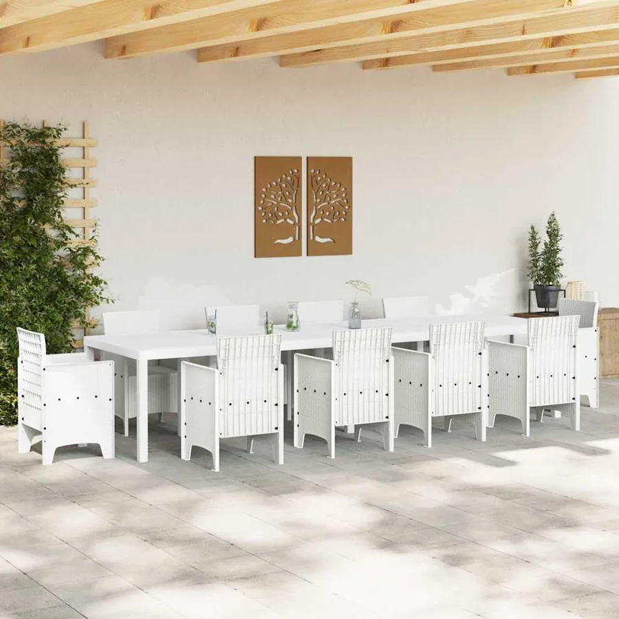 Table de Jardin Blanc 350 x 100 x 74 cm polyrotin - 3