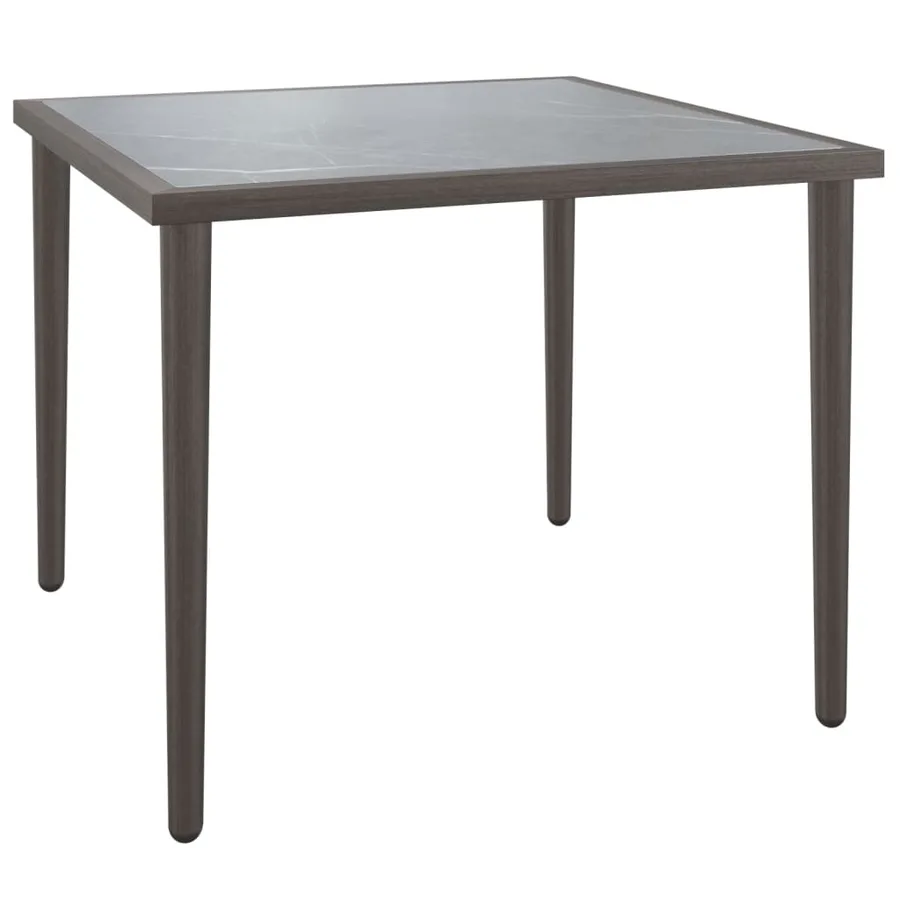 Salon de jardin 3 pcs avec coussins Gris Résine tressée - 6