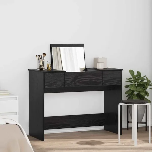 Table de cosmétiques avec tiroir Chêne noir 100 x 45 x 76 cm