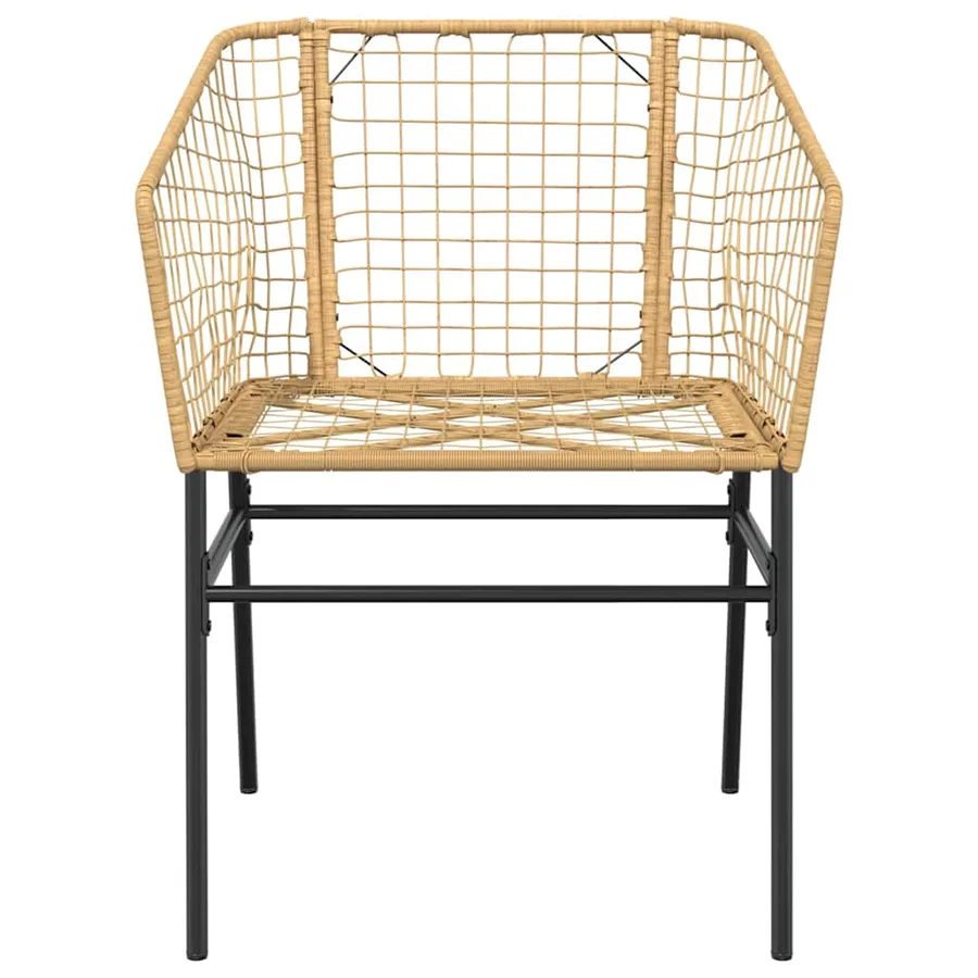 Ensemble à manger jardin 5pcs marron poly rotin verre - 5