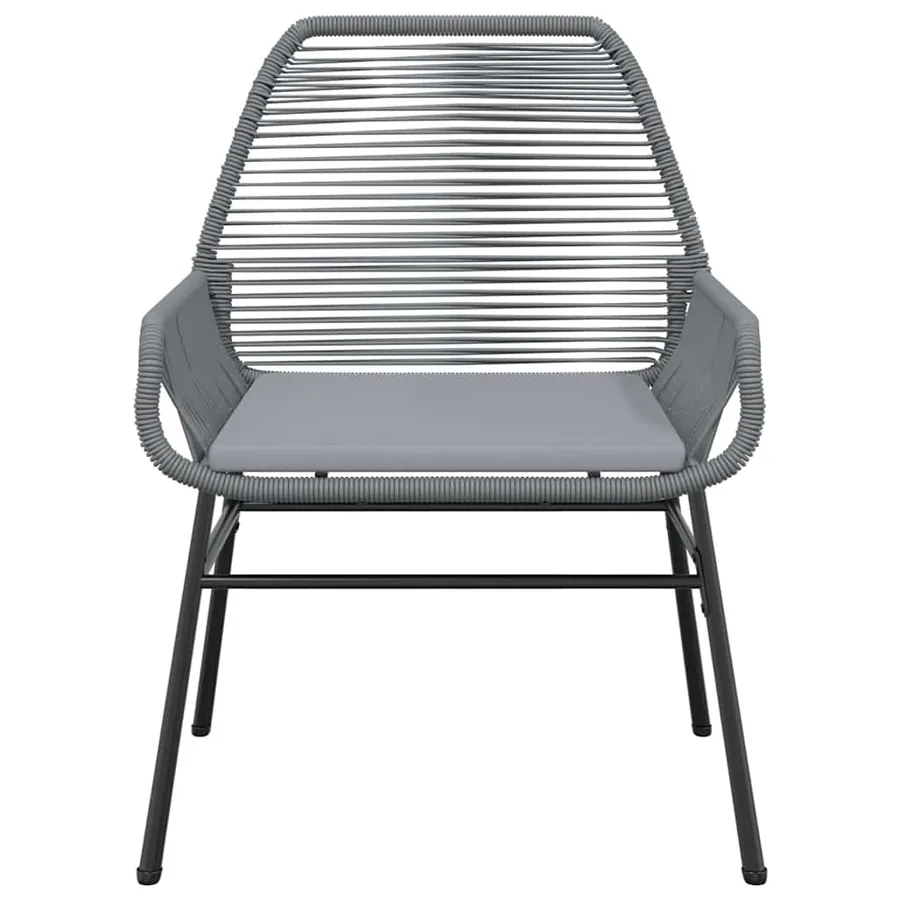 Ensemble à manger jardin coussins 5 pcs gris poly rotin verre - 5