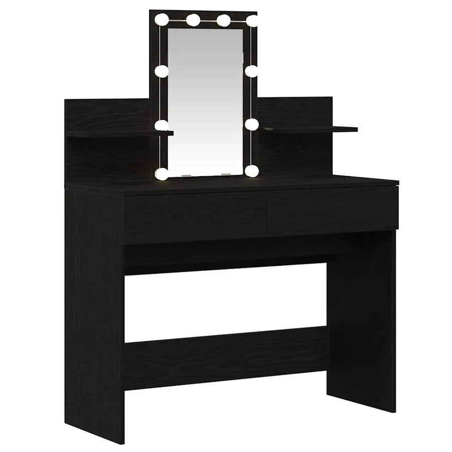 Table de Toilette avec tiroir Chêne noir 100 x 40 x 130 cm - 2