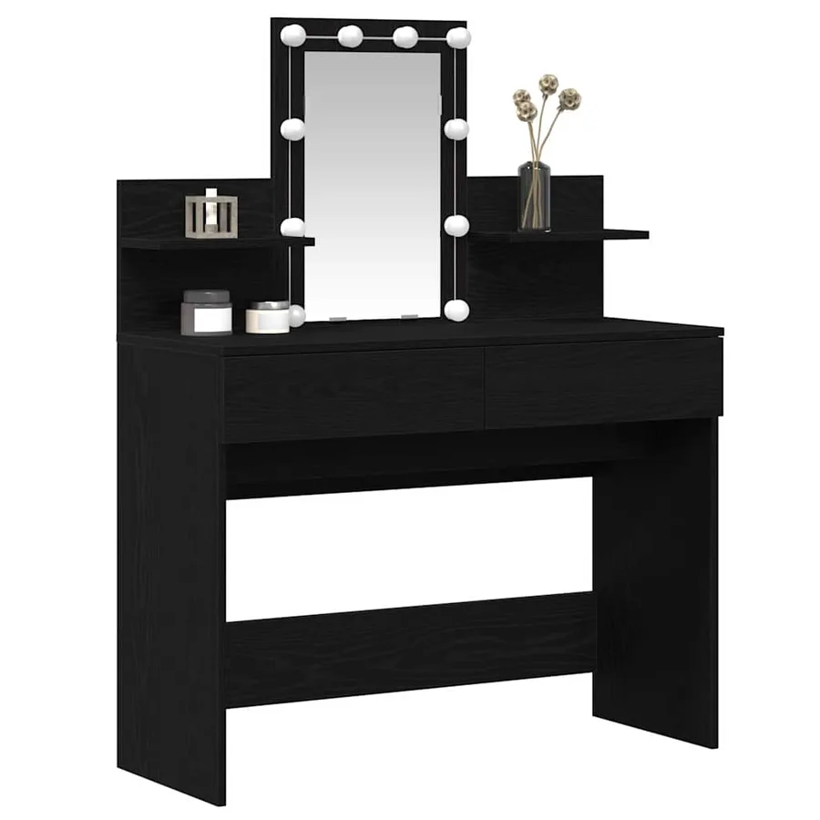 Table de Toilette avec tiroir Chêne noir 100 x 40 x 130 cm - 3