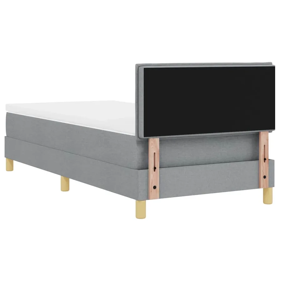 Lit à ressort LED avec bandes LED Gris clair 90 x 200 cm tissu - 10
