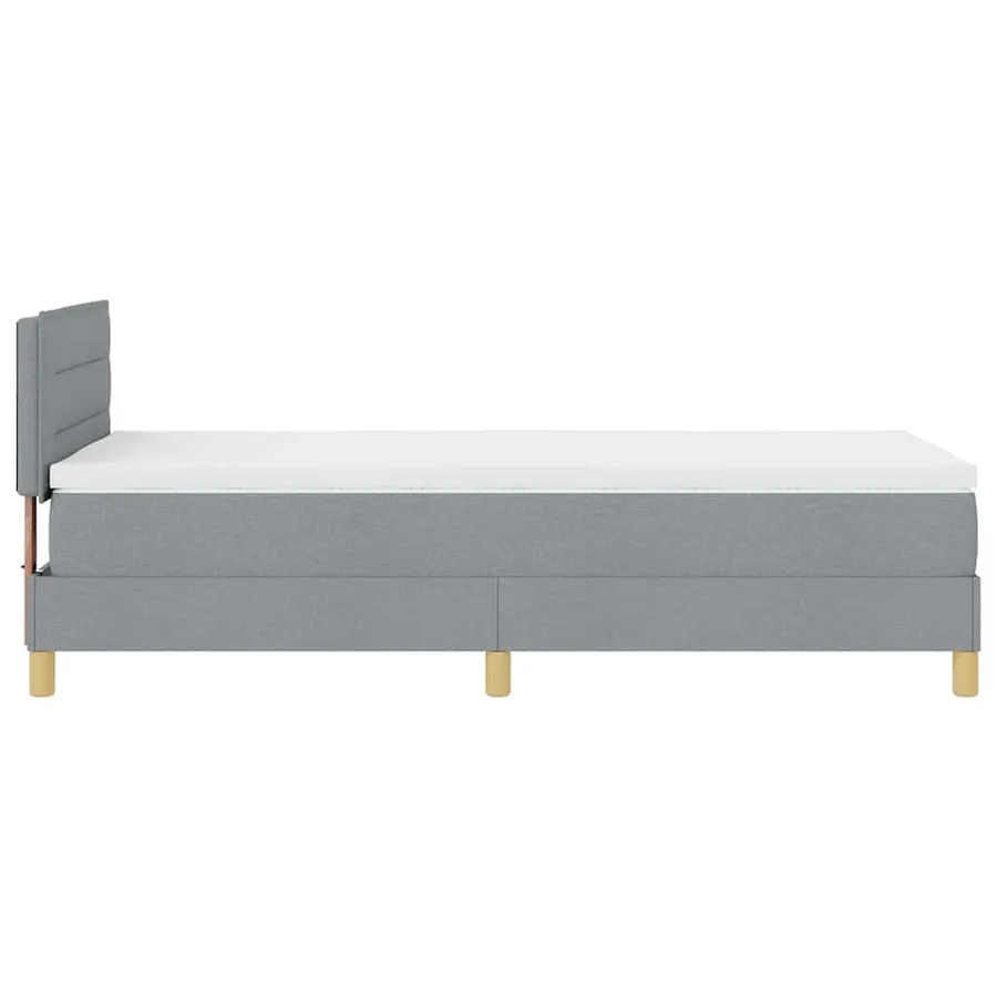 Lit à ressort LED avec bandes LED Gris clair 90 x 200 cm tissu - 9