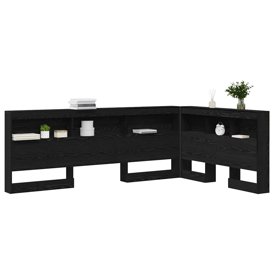 Tête de lit de rangement Chêne noir 120 cm Bois d'ingénierie - 3