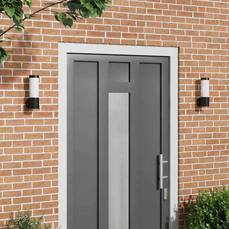 Applique Murale Extérieure 2 pcs Noir 12 x 8,5 x 27 cm