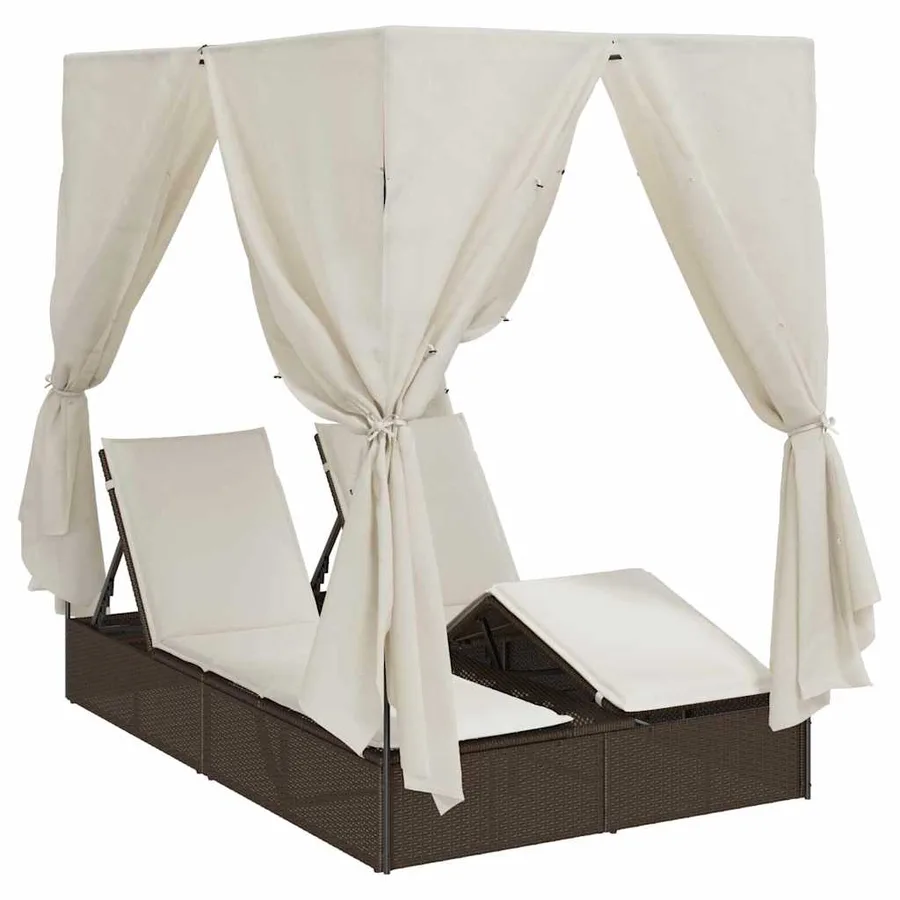 Transat double Blanc chaud 205 x 129 x 200 cm polyrotin - 2