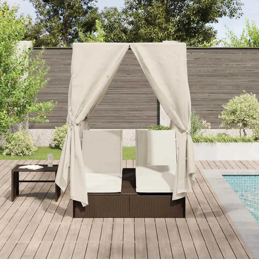 Transat double Blanc chaud 205 x 129 x 200 cm polyrotin - 3