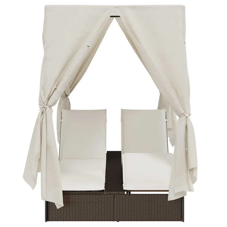 Transat double Blanc chaud 205 x 129 x 200 cm polyrotin - 5