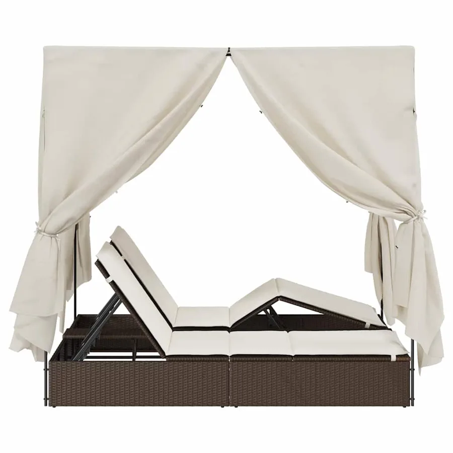 Transat double Blanc chaud 205 x 129 x 200 cm polyrotin - 6