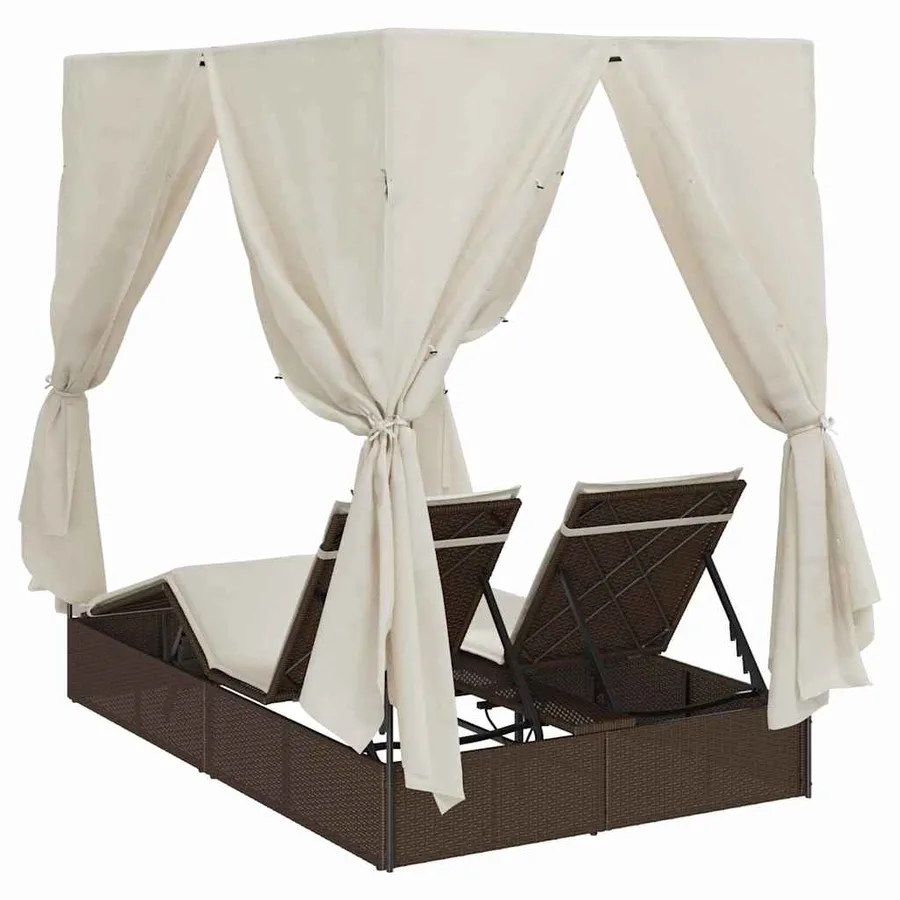 Transat double Blanc chaud 205 x 129 x 200 cm polyrotin - 7