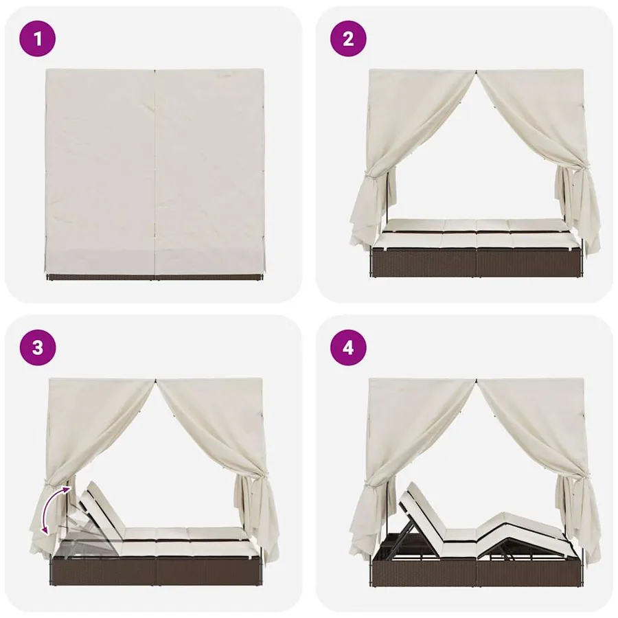 Transat double Blanc chaud 205 x 129 x 200 cm polyrotin - 8