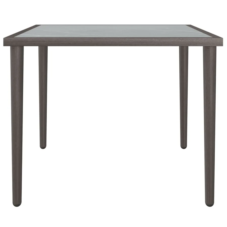 Table de jardin gris 48x48x37 cm acier - 4