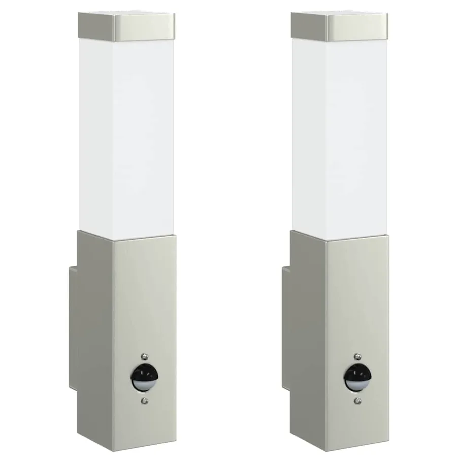 Applique Murale Extérieure 2 pcs Argenté 10.5 x 6 x 33 cm - 2