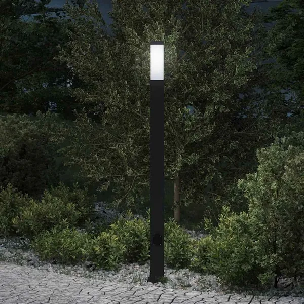 Borne lumineuse avec sortie 110 cm Noir IP44