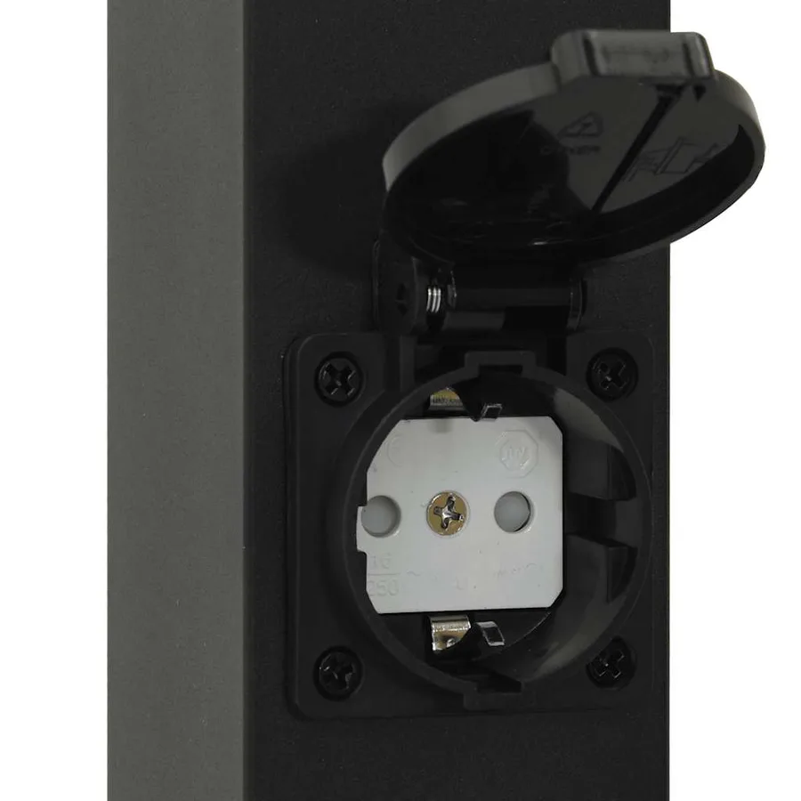 Borne lumineuse avec sortie 110 cm Noir IP44 - 9