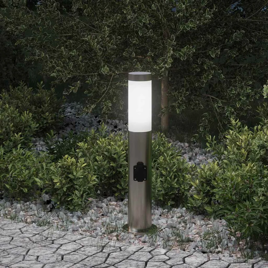 Borne lumineuse avec sortie 50 cm en acier inoxydable IP44