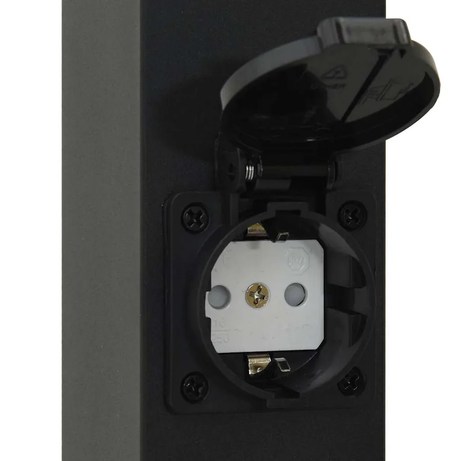 Borne lumineuse avec capteur et prise 110 cm Noir IP44 - 10