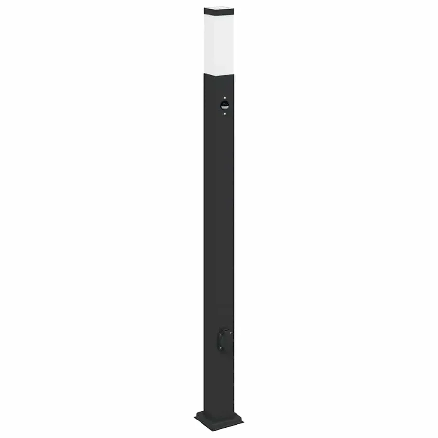 Borne lumineuse avec capteur et prise 110 cm Noir IP44 - 2