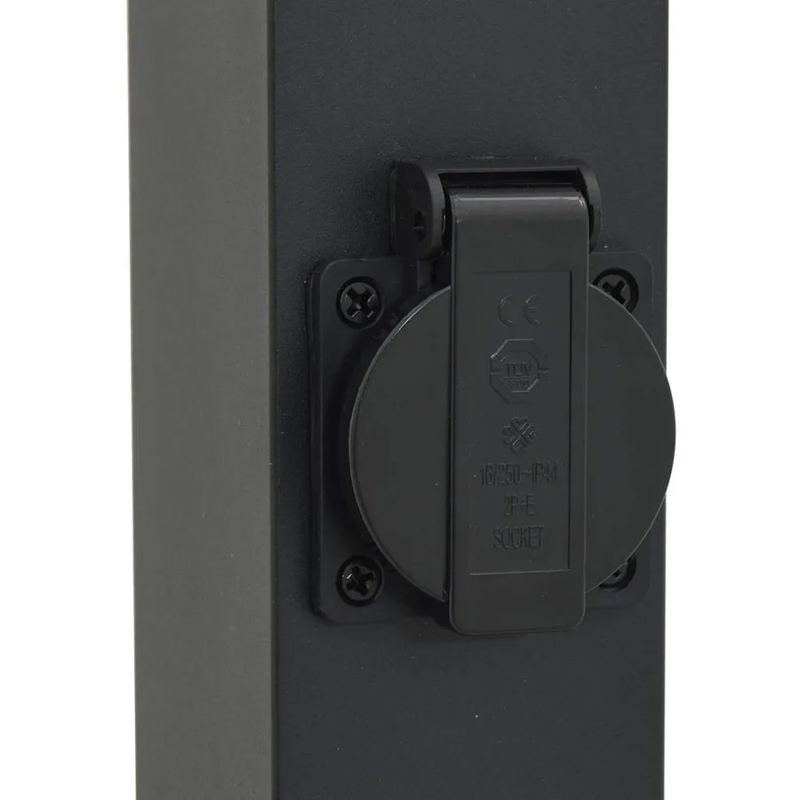 Borne lumineuse avec capteur et prise 110 cm Noir IP44 - 9