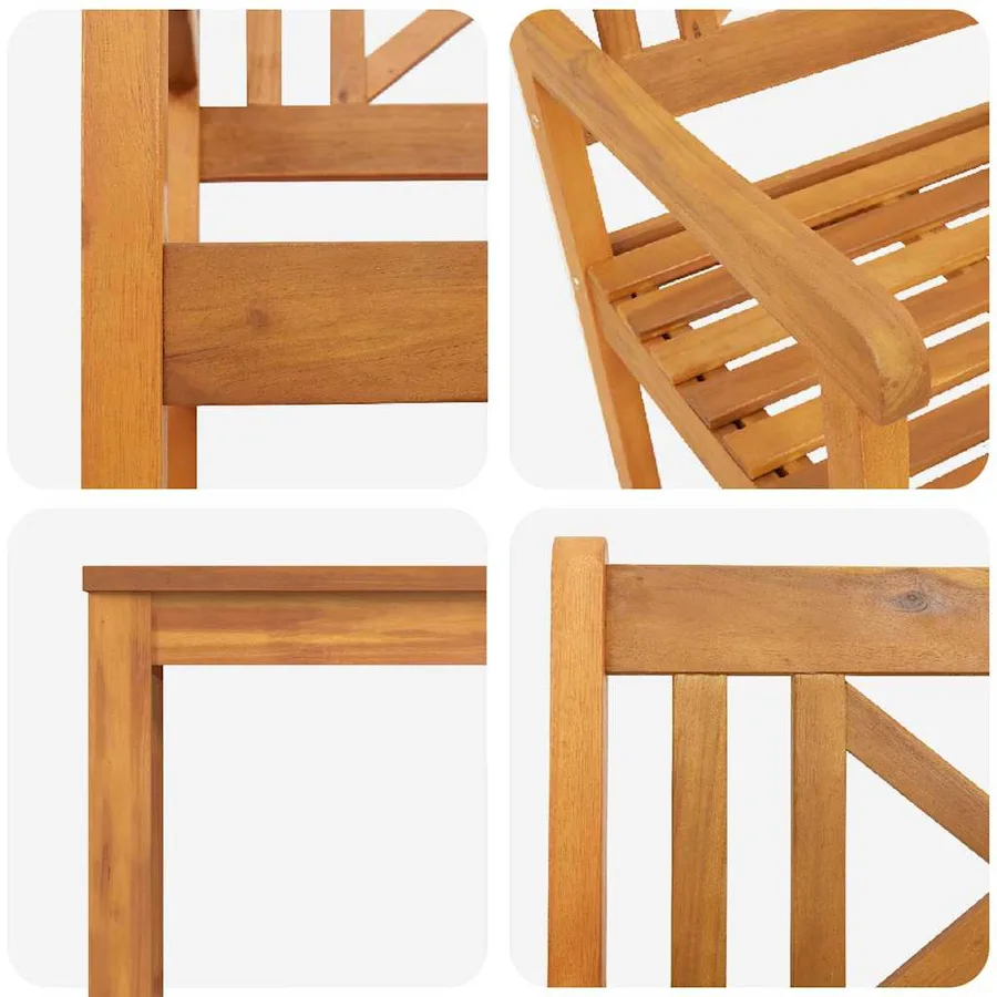 Ensemble de salle à manger pour jardin 3 pcs Marron - 9
